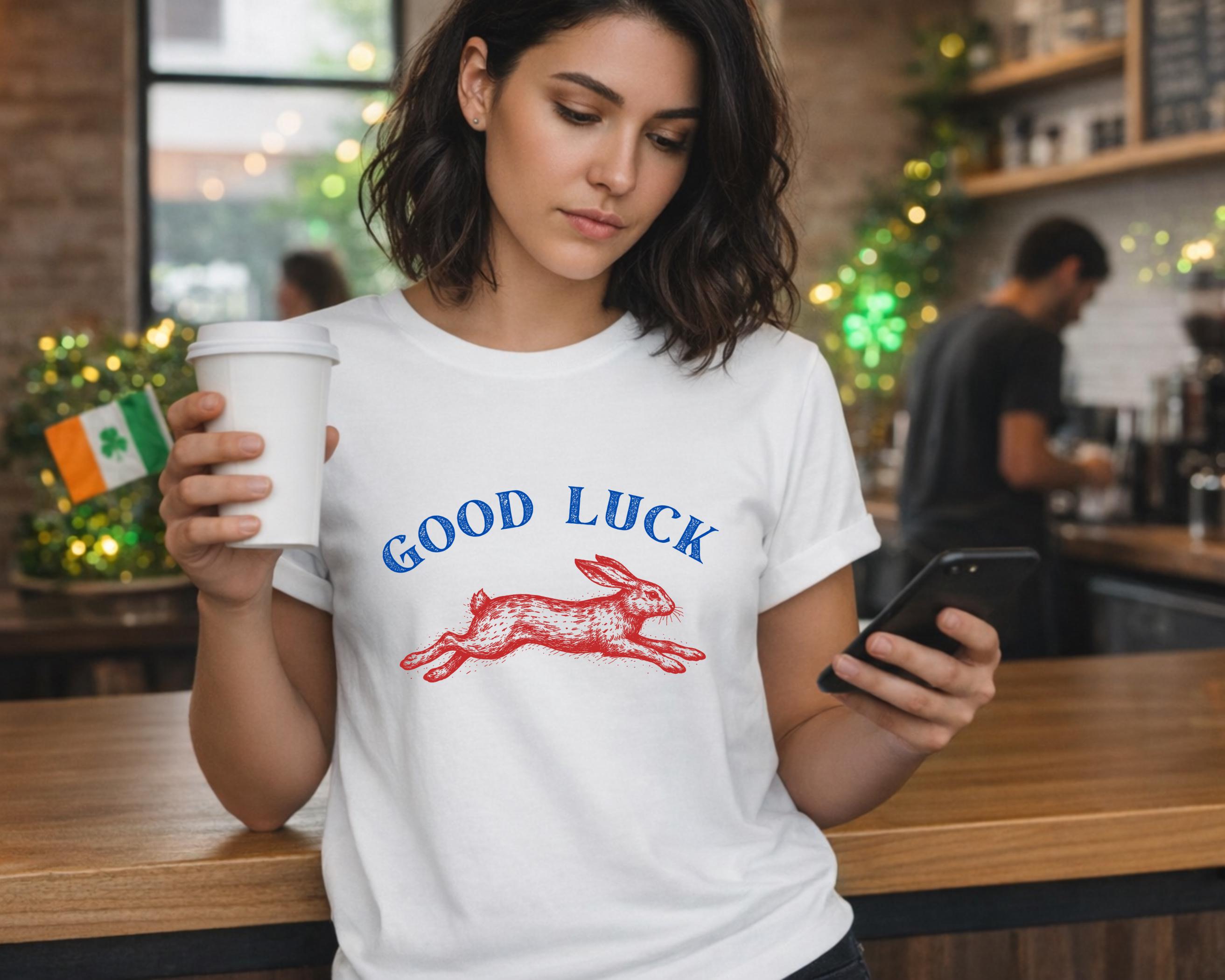 Good Luck Rabbit Quote Good Luck Rabbit Graphic T-shirt Sweatshirt Unisex Lucky Symbol Wear - Etsy