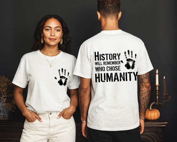 Peace Activist Shirt, Anti War Humanity Graphic Tee, Protest Apparel Back Print Tee