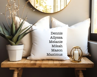 Personalized Name Pillow Cover 18x18 White or Black