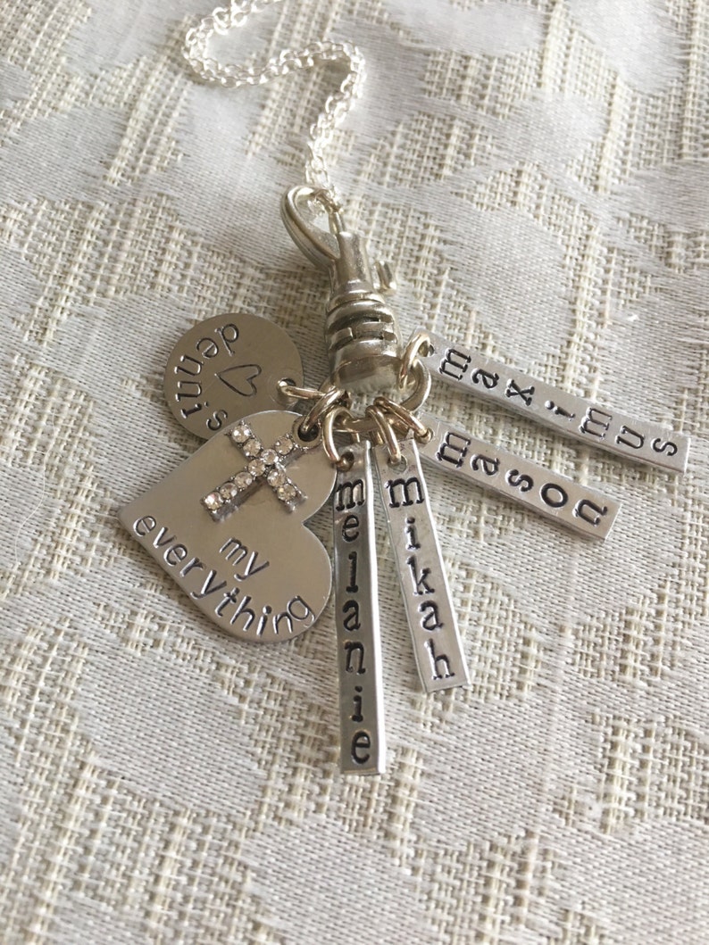 My Everything Mother's Necklace Personalized Custom SILVER image 4