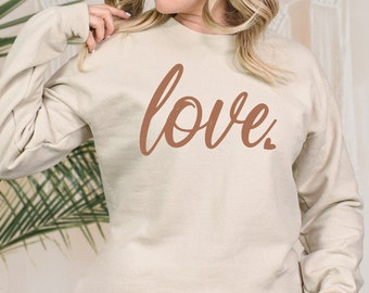 LOVE Boho Crewneck Camel or Red font