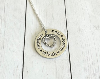 A Mother’s Heart Personalized Silver Necklace