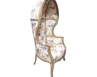 Silla con dosel tipo cúpula estilo Luis XV de Balloon Porter, estilo vintage.