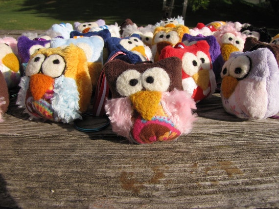 Items similar to Chubby Plush Owl Keychain/BagTag or Ornament on Etsy