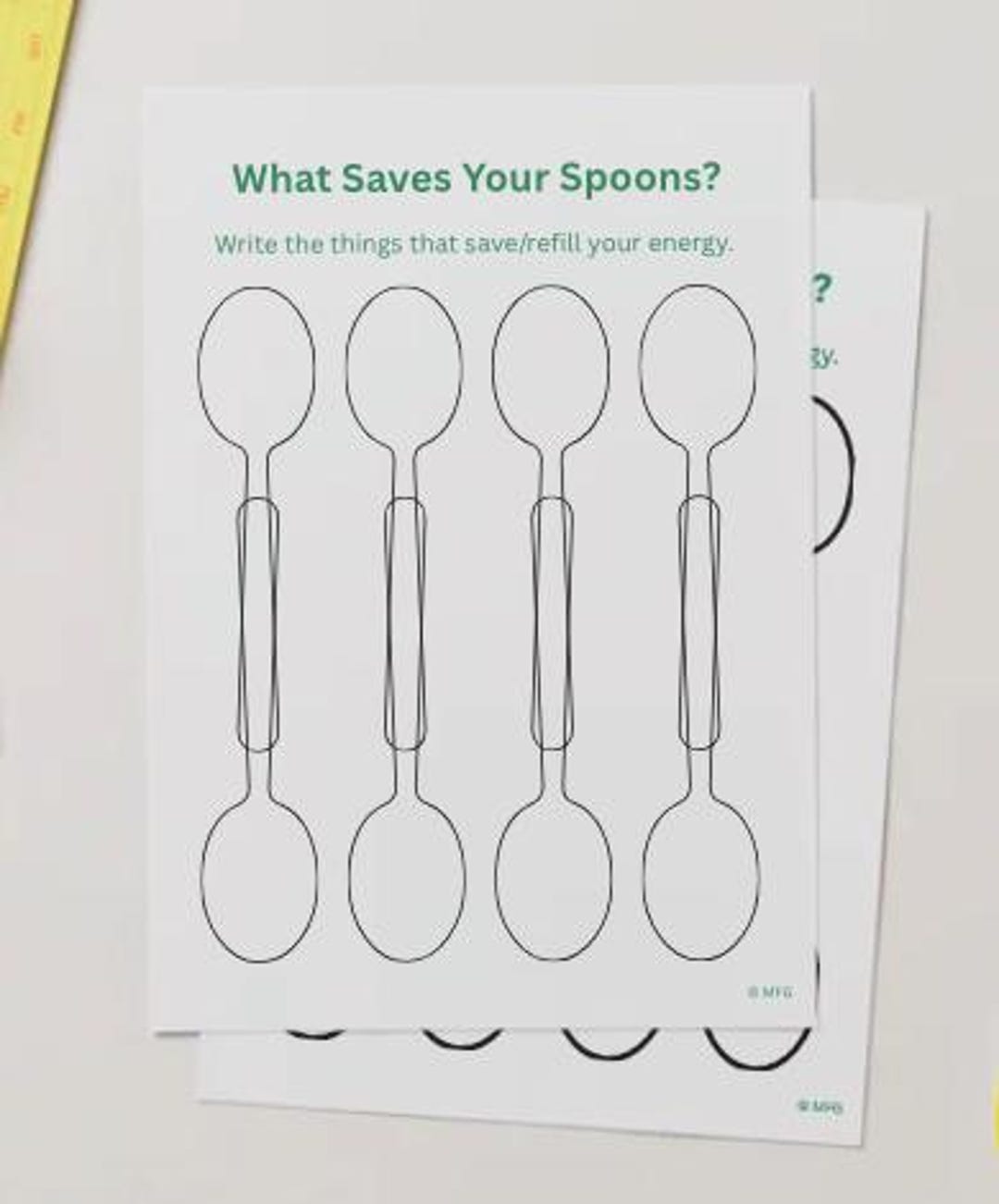 Spoon Theory: Spoon Savers Worksheet Pack - Etsy
