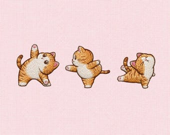 Cute Cat Poses Embroidery Design Set, Playful Kitty Bundle, Machine Embroidery Files for Cat Lovers