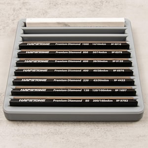 Knife Sharpening Stone Storage Tray for 6&quot;x1&quot; Diamond Stones, CBN Stones, Ceramic Stones, Synthetic Stones, Natural Stones, and Strops