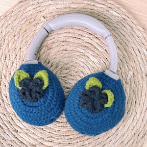 Blueberry Design Sony XM4 Headphone Covers | Crochet Fruit Sony XM5 XM6 Headphone Covers | Handmade Headphone Cover | Cute Headphone Cover image 1