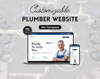 Plumber Website Template | Wix Website for Plumbing and Drain Repair Business with Booking Form, Reviews Page & Link-in-Bio