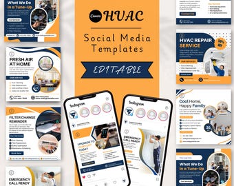 HVAC Social Media Templates | Canva Posts for Contractors & Service Businesses