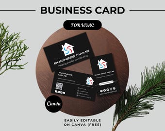 Heating & Cooling Business Card Template | Editable Canva Design