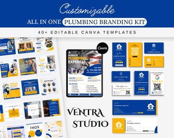 Plumbing Branding Kit | Editable Canva Templates for Contractors