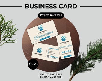 Plumbing Business Card Template | Editable Canva Design for Plumbers