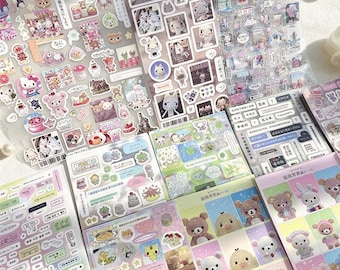 Cute Sticker Set, 52 Sticker Sheets, Kawaii Animal Stickers, Cute Journal Stickers, Scrapbook Stickers, Planner Decoration