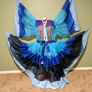 Multilayered Blue Burlesque Robe