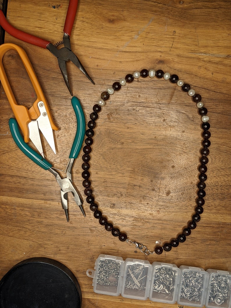 Garnet and Freshwater Pearl Necklace