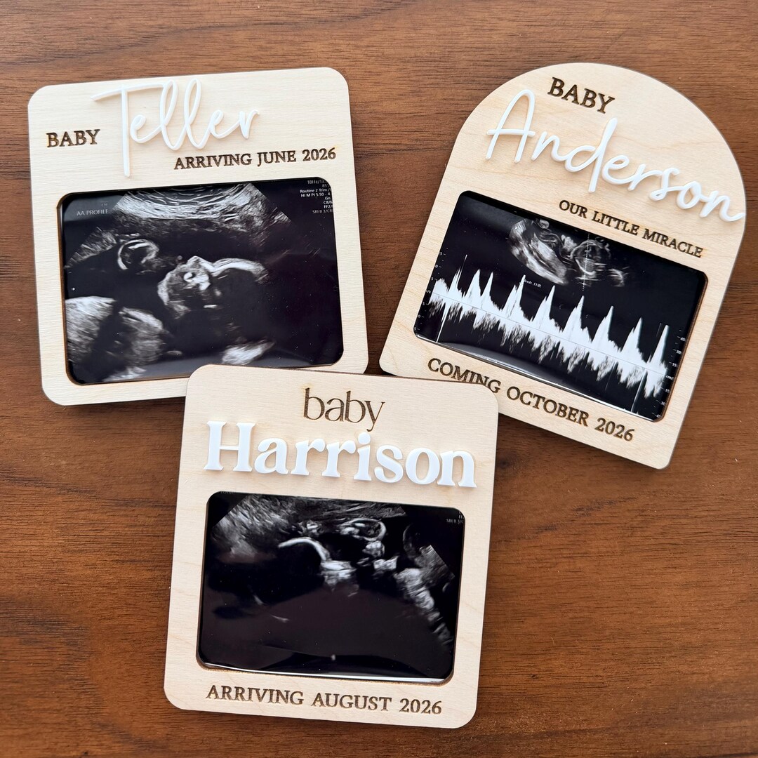Sonogram Magnets Sonogram Frame Custom Name Baby Sign Ultrasound Keepsake Gift for New ...