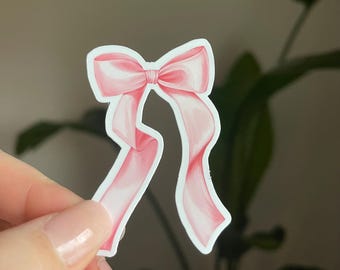 Kindle sticker with bow phone stickers vinyl decal for girl bow stickers for journal decal laptop sticker aesthetic water bottle sticker