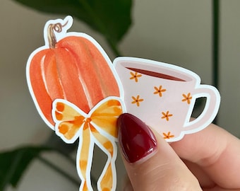 Calcomanía otoñal para Kindle, coqueta, femenina, para portátil, otoñal, naranja y tierna para botella de agua.