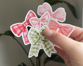 Bows sticker for phone stickers kindle stickers for girl bow journal stickers for laptop vintage aesthetic water bottle sticker for tumbler