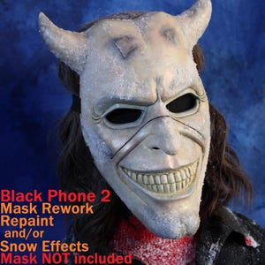 Black Phone 2 Grabber Mask Repaint, Snow effects and Leather Straps / Mask NOT Included /