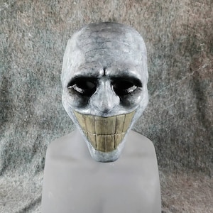 Sinister Smiles SOLID RESIN Slasher Mask / The Smiling Man / Movie Killer Mask Latex Half Mask Stalker Horror Macabre