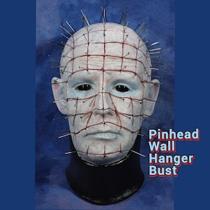 Pinhead Hellraiser Wall Hanger made from life cast / Bust / Horror Art / Movie Art.