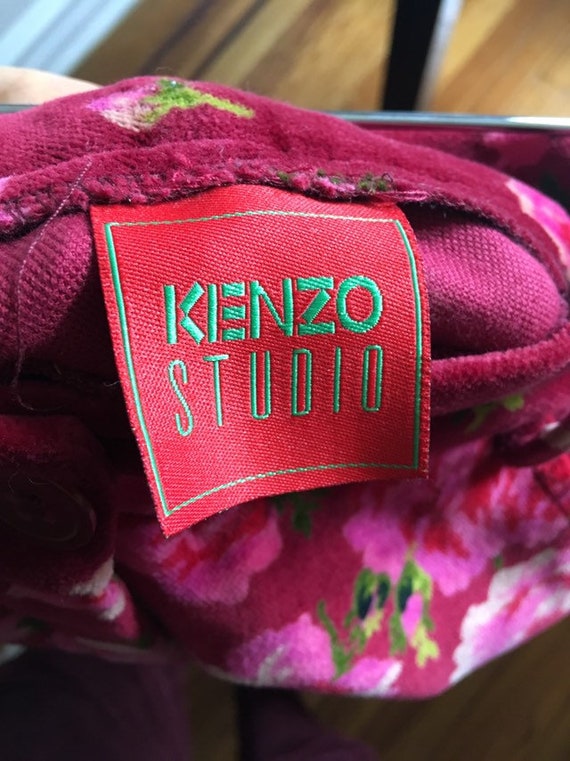 Kenzo Vintage Floral Velvet Pants