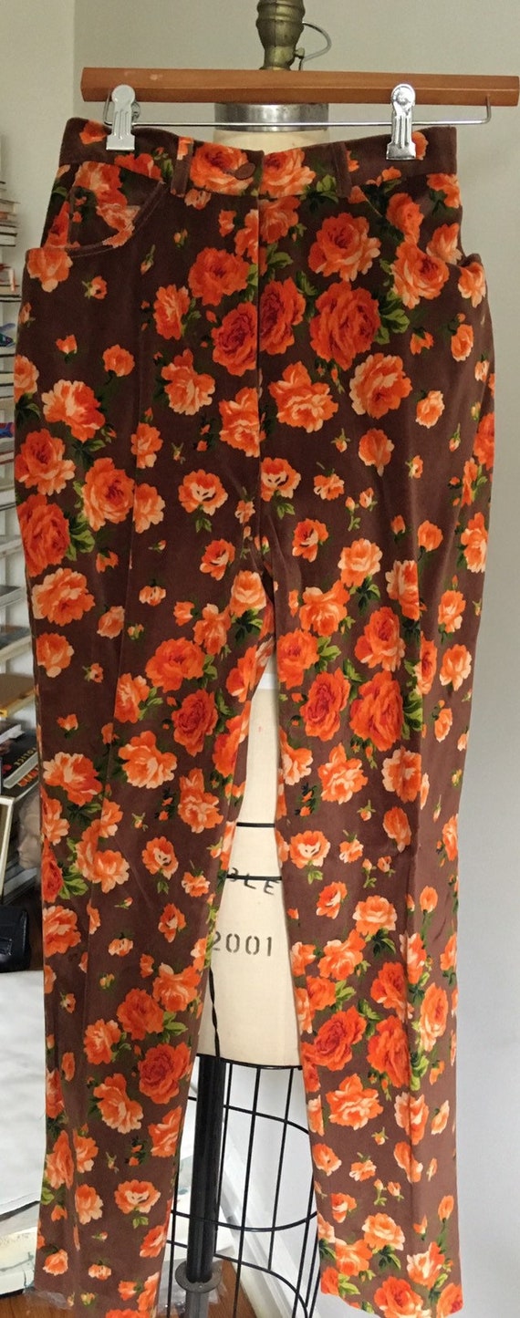 Kenzo Vintage Floral Velvet Pants