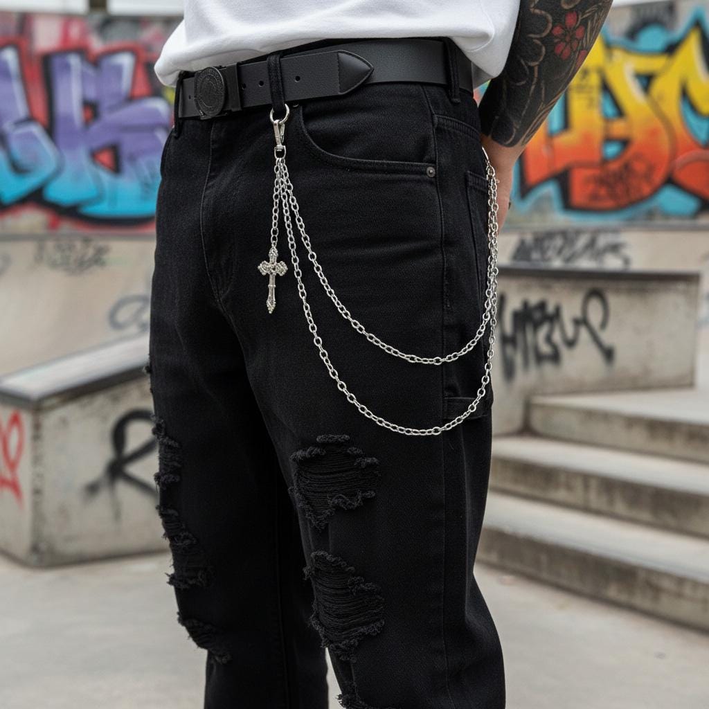 Chunky Silver Waist Chain - Etsy display picture 3