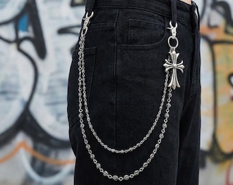 Cross pants chain,star pants chain,cross pants chain,skull pants chain,jeans chains,pants chain,silver pants chain,Valentine's Day gifts
