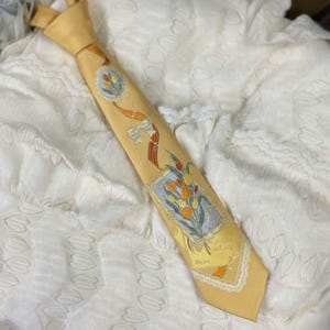 Blommig slipsBroderad slips, Broderad tulpanslips, Unisex slips, Slips för kvinnor, Konstnärlig slips, Present till henne, Handgjord specialslips