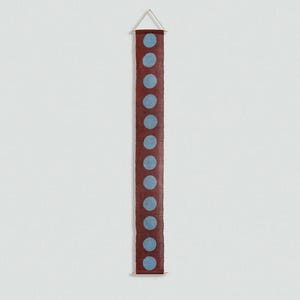 Handmade Ramie Noren Curtain – Plant-Dyed Polka Dot Doorway Divider image 11