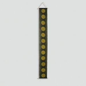 Handmade Ramie Noren Curtain – Plant-Dyed Polka Dot Doorway Divider image 10