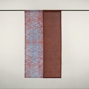 Handmade Plant-Dyed Linen Noren, Japanese Doorway Divider, Minimalist Home Decor