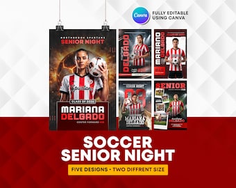 Sjabloon voor spandoek voetbal seniorenavond bewerkbaar in canva | Seniorenposter: 18 x 24 24 x 36 inch