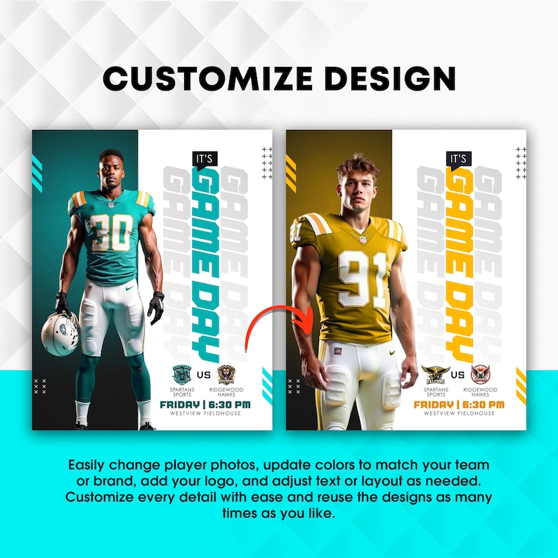 100+ Football Social Media Template Pack | Editable Canva Designs for ...