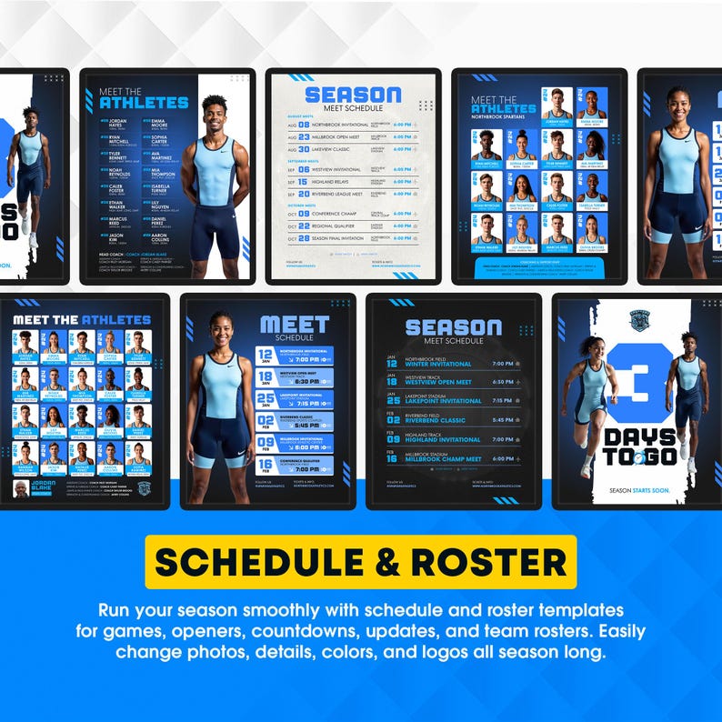 100+ Track and Field Social Media Templates | Editable Canva Meet Day ...