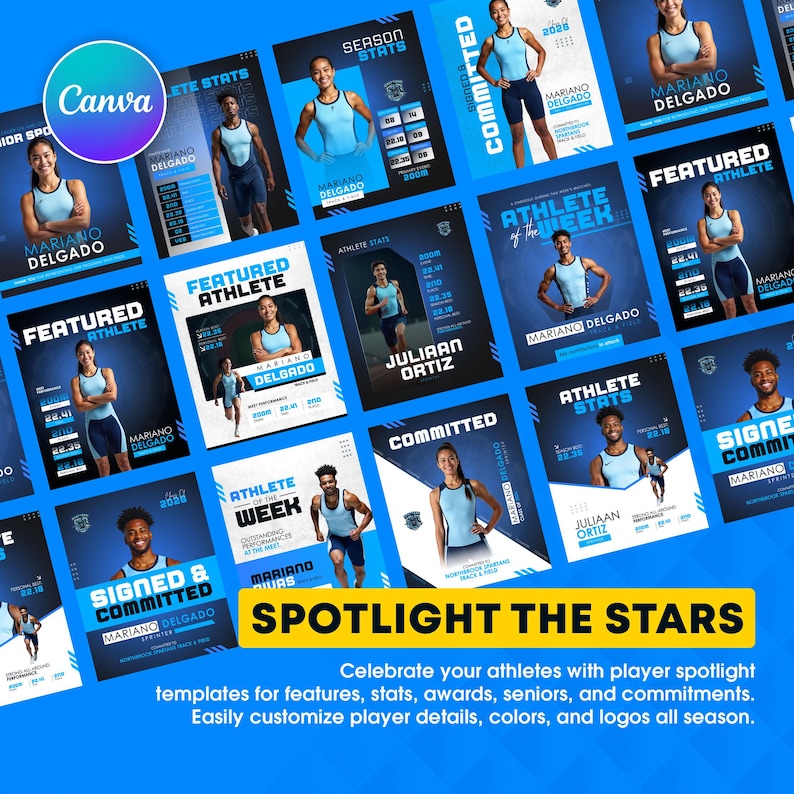 100+ Track and Field Social Media Templates | Editable Canva Meet Day ...
