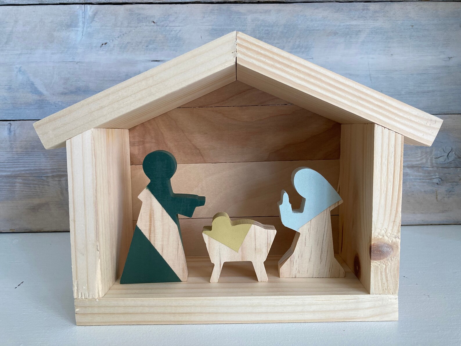 Modern Wooden Children's Nativity Set Pretend Play Etsy