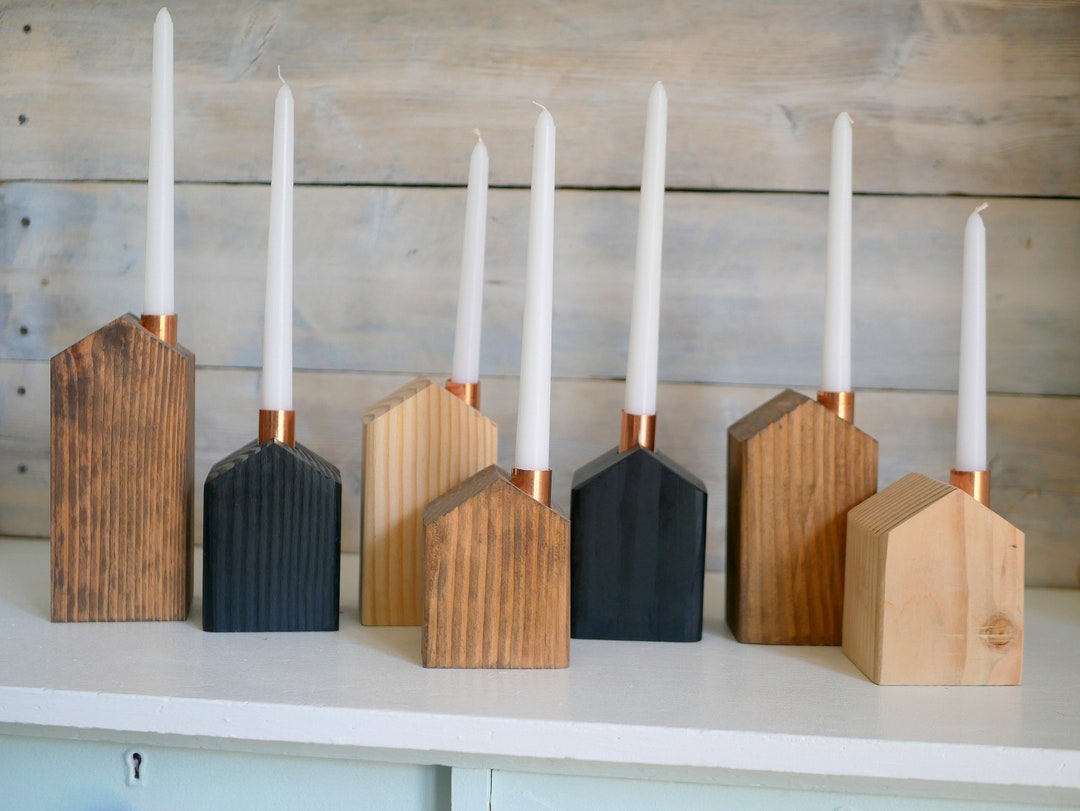 Wooden House Candle Holder Reclaimed Wood Candle Holder Etsy