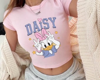 Camiseta de bebé de Daisy Duck, Camiseta corta de bebé de Disney Daisy, Camiseta retro de Daisy Duck, Camiseta de vacaciones de Disney, Camiseta de Daisy de Disneyland, Viaje de chicas a Disney