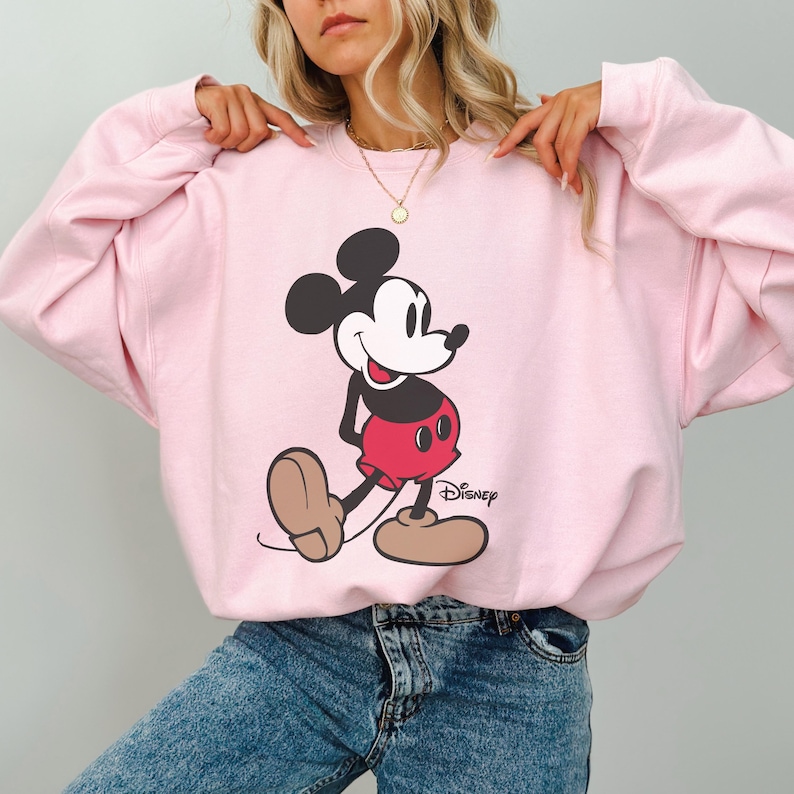 Classic Pose Mickey Mouse Sweatshirt, Retro Mickey Hoodie, Vintage Style Disneyland Trip Shirt, Disney Holiday Vacation Shirt image 3