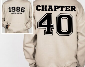 Sudadera con capucha personalizada para 40 cumpleaños, edición limitada de 1986, camiseta personalizada con el número del año 1986, regalo para 40 cumpleaños