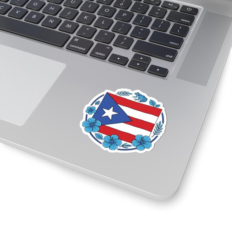 Puerto Rico Sticker Logo Puerto Rico Flag Floral Sticker | Kiss-cut Sticker - Etsy