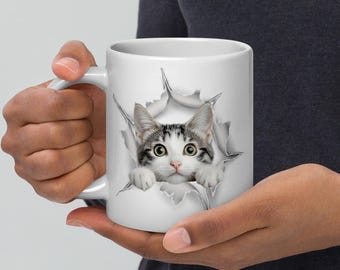 Taza divertida de gatos para amantes de los gatos / Taza de café de cerámica única, regalo perfecto para cumpleaños, días festivos u ocasiones especiales. Idea de regalo.