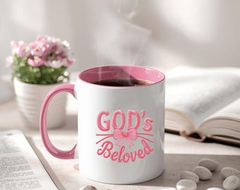 Taza "Amado de Dios" / Taza con las Escrituras de Sofonías 3:17 / Taza cristiana / Taza con versículos bíblicos / Taza positiva / Regalo para estudio bíblico