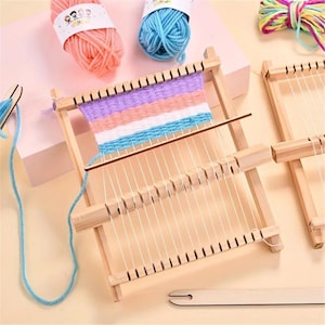 1 set/confezione Telaio in legno a mano - Piccolo set per lavori artigianali Telaio in legno per tessitura Telaio per arazzi Kit per tessitura Tavola per tessitura per moda fai da te