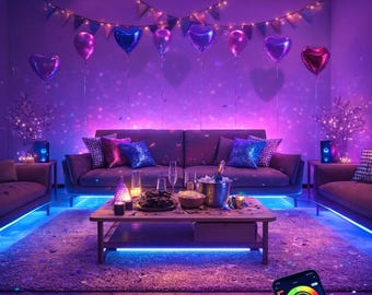 Smart RGB LED Strip Lights 130ft Bluetooth App Music Sync Color Changing Room Decor