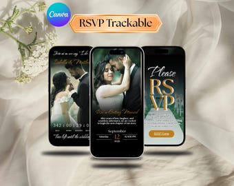 Digitale Hochzeitseinladung Website | Bearbeitbare U.S.P.-Vorlage